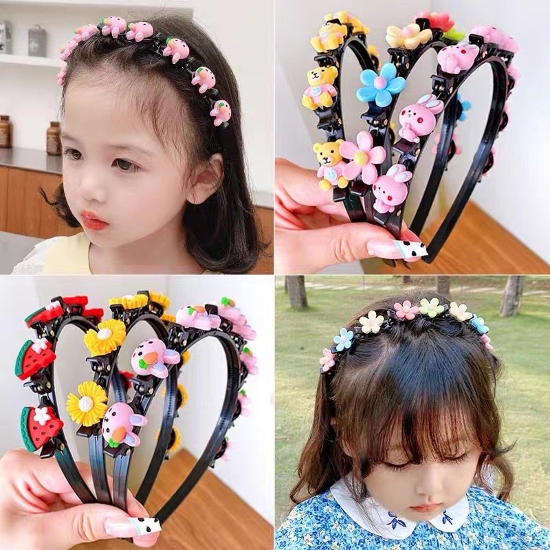 Delunashop Bando Anak Bandana Kepang Motif Karakter princess Lucu Korea Import