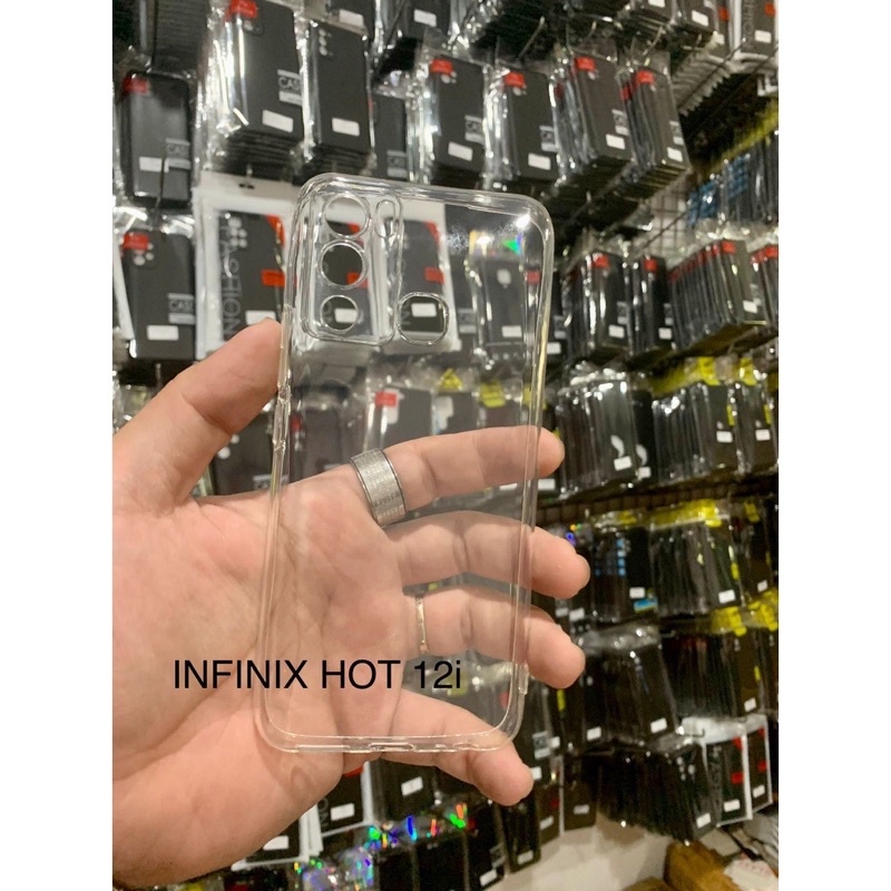 C/C- CASING SOFTCASE INFINIX HOT 12i SOFTCASE CLEAR HD + PROTECT CAMERA CASING BENING TRANSPARAN