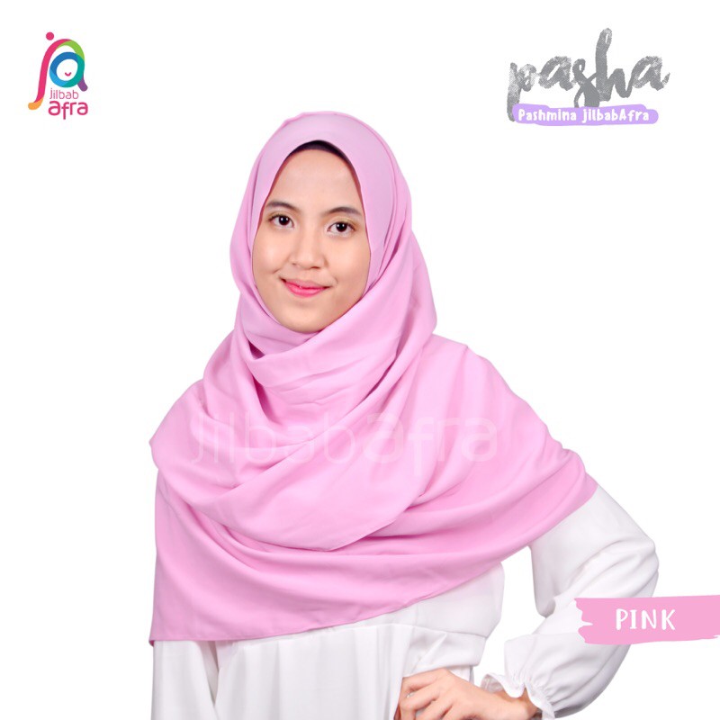 Jilbab Afra Arfa - Pasha Jilbab Kerudung Hijab Pashmina berbahan Wolvis ukuran 200 x  75 cm Jahit Te