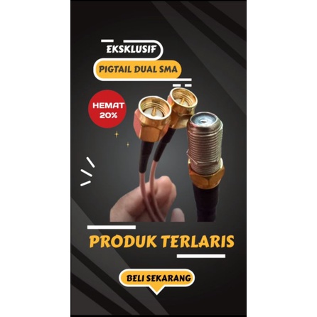 Pigtail modem dual RG6 to SMA RPSMA male orbit pro huawei tplink tenda
