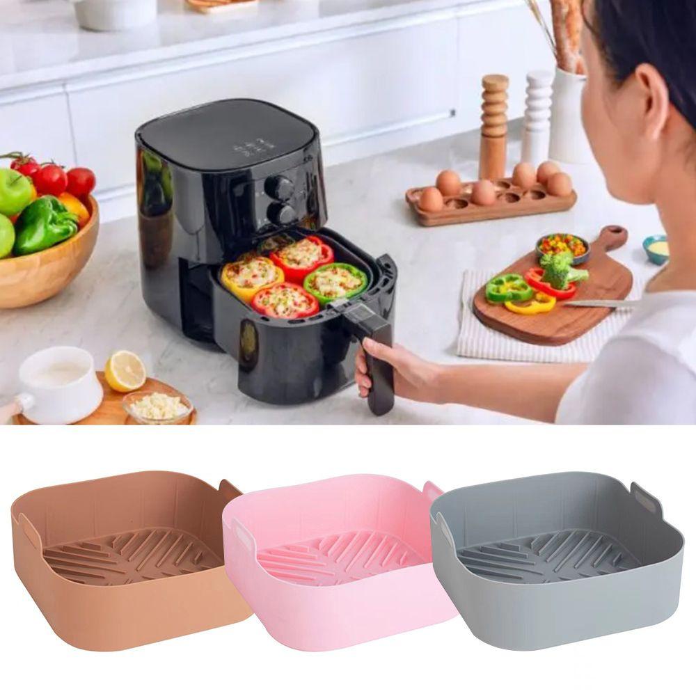 Solighter Square Silicone Pot Soft Cooking Reusable Pizza Plate Baking Basket