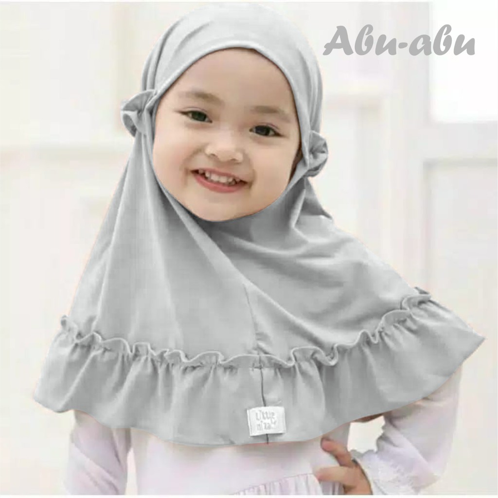 jilbab / anak / bayi / hijab /allsize 0-3 tahun/ CARLA-ABU