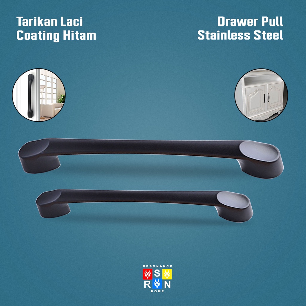 Tarikan Laci Coating Hitam 8501 / Handle Gagang Pintu Laci Lemari Resonance Home