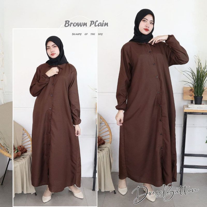 "NEW" GAMIS DEWASA / GAMIS JUMBO / DRESS SAKILA COKLAT