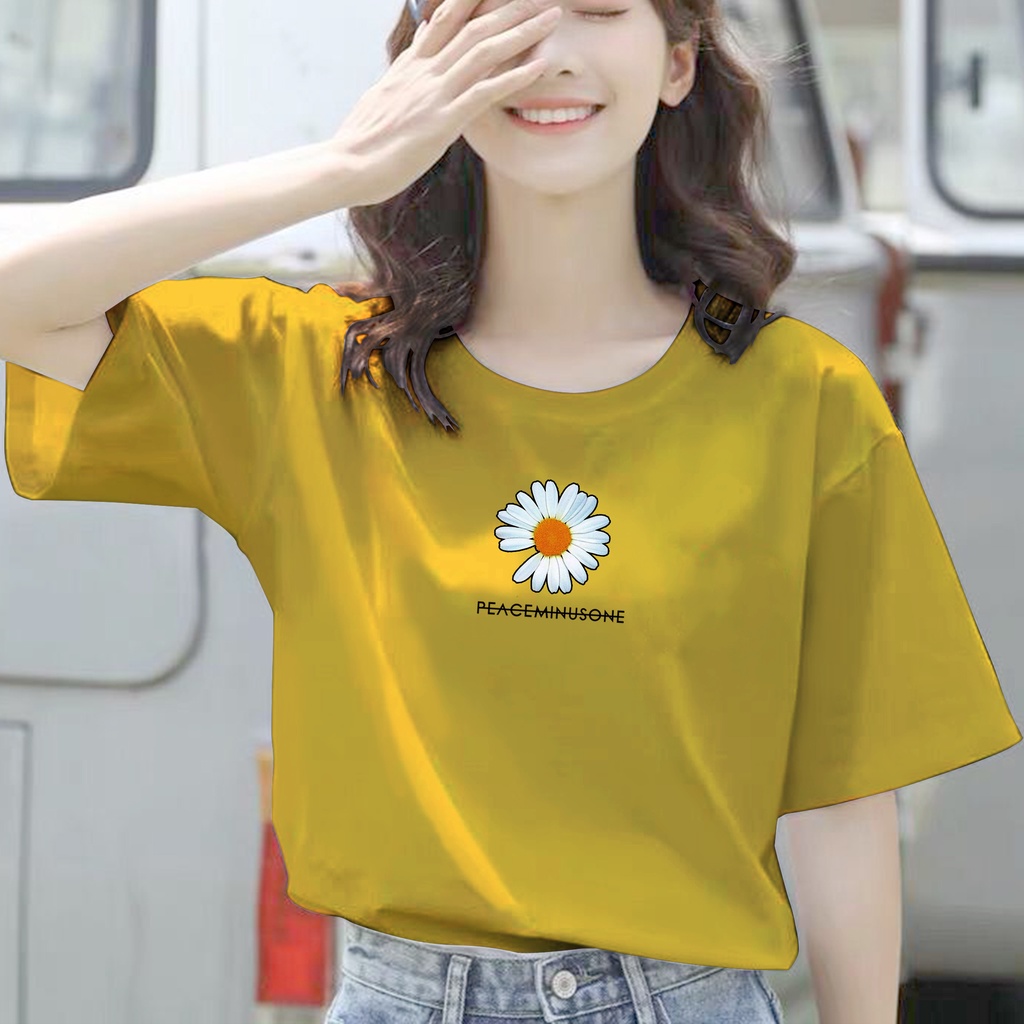 CALVIERO SHOP - BAJU KAOS ATASAN WANITA PRINT SUN FLOWER