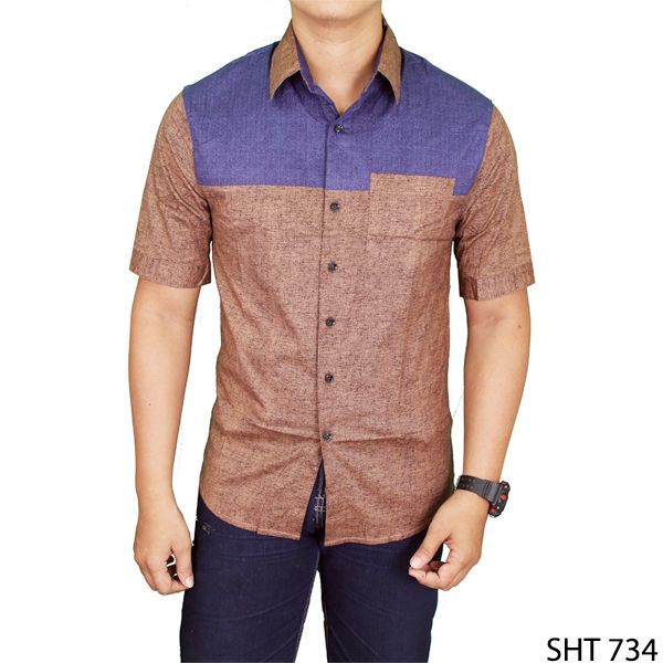 Kemeja Men'S Formal Plain Shirts-SHT 734