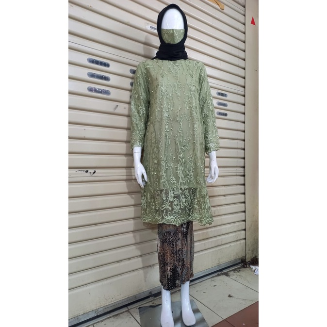 Permata Olshop / Kebaya Tunik Brokat Modern / Baju Pesta / Kebaya Seragam / Kebaya Modern / Setelan Kebaya Kondangan