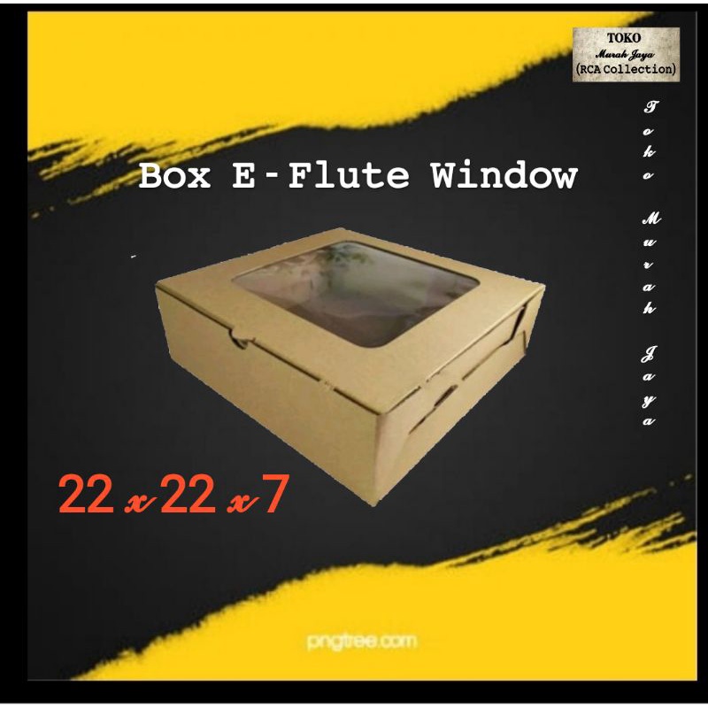 

(Box murah) Box E flute window ukuran 22 x 22 x7, cocok untuk brownis, snack, kue, packing dll