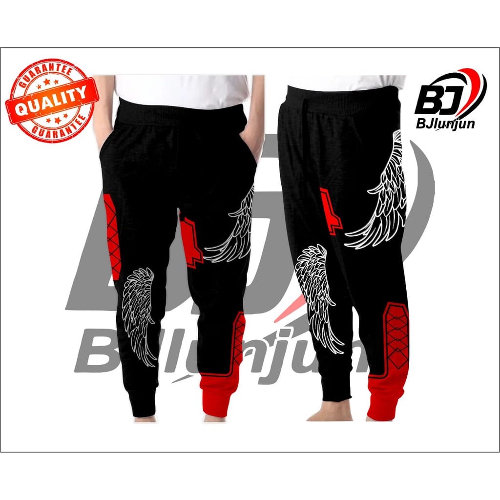 #DISKON49% CELANA JOGGER FF Merah Hitam / Celana Angel FF/ Celana Jogger BNL