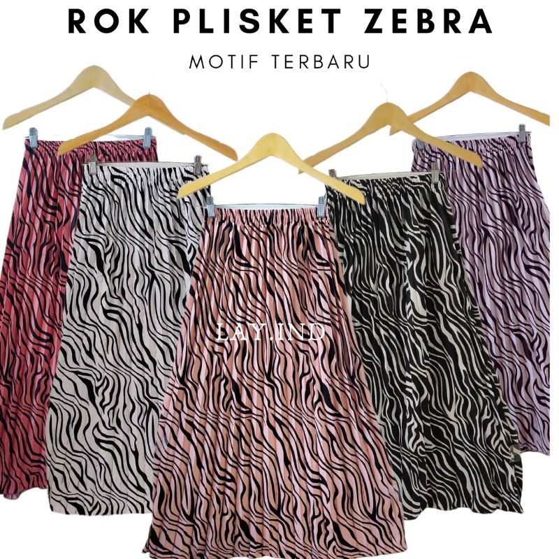 Rok Plisket Zebra Motif terbaru // Rok Plisket Wanita