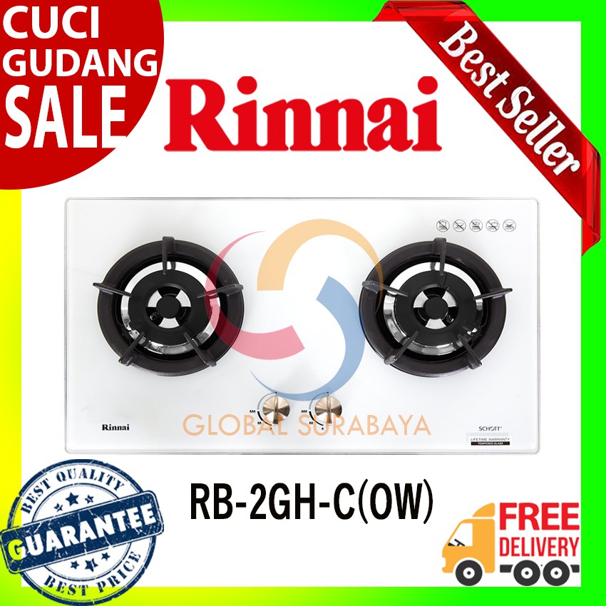 Kompor Tanam Gas Rinnai 2 Tungku - RB 2GH C (OW)