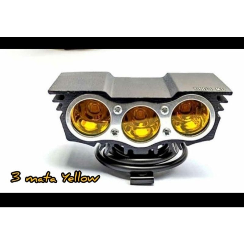 Lampu Tembak Sorot Motor Mobil LED CREE Mini Owl Ultrafire 3 Mata bahan censi led putih/led kuning