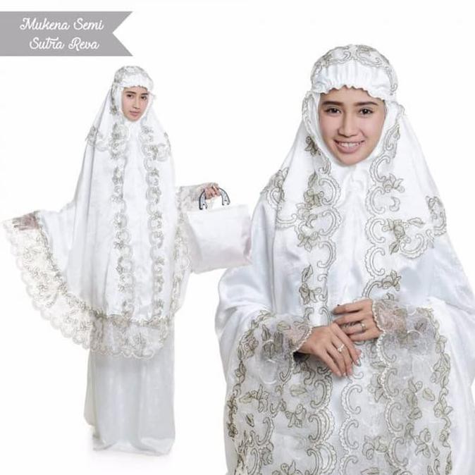 Fashion Muslim - Alat Sholat Wanita/Mukena Satin List Bunga/Bordir Bunga/Kd 1 Susun