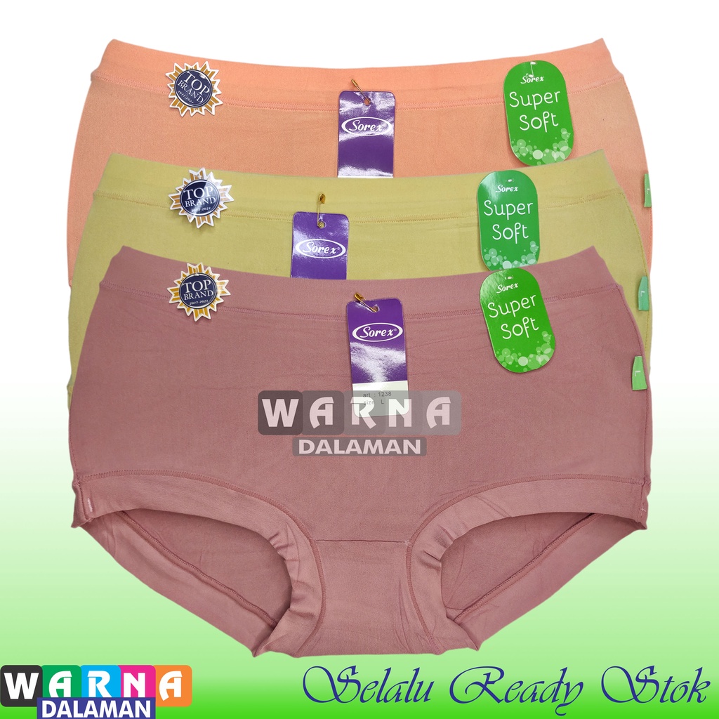 3 Pcs Celana Dalam Wanita Super Soft dan Melar Pakaian Dalam kode 1238 Warna Random| WARNA DALAMAN