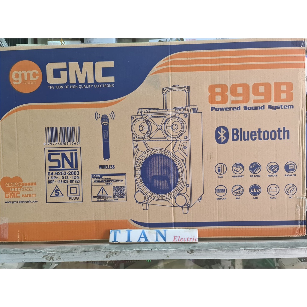 GMC 899B Multimedia Speaker Bluetooth (Include 1 Mic Wireless)