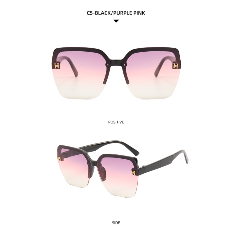 2021 fashion square ins H letter Korean street photography sunglasses