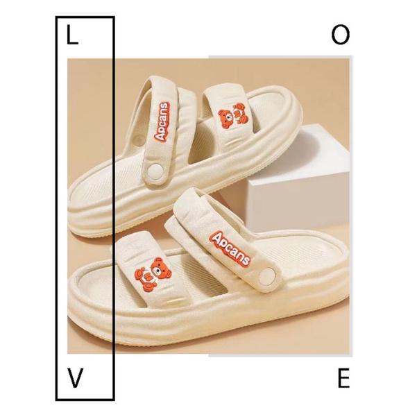 Sandal Jisso Apcans Panda Casual Tali Slip On Wanita Import High Quality RF