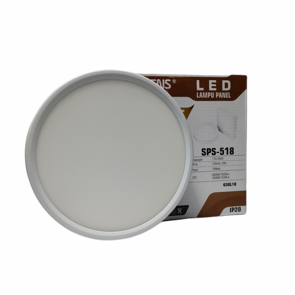 Sloveens Surface LED Panel Light Bulat / LED Downlight Bulat OB 18 Watt - Cahaya Putih &amp; Warm White