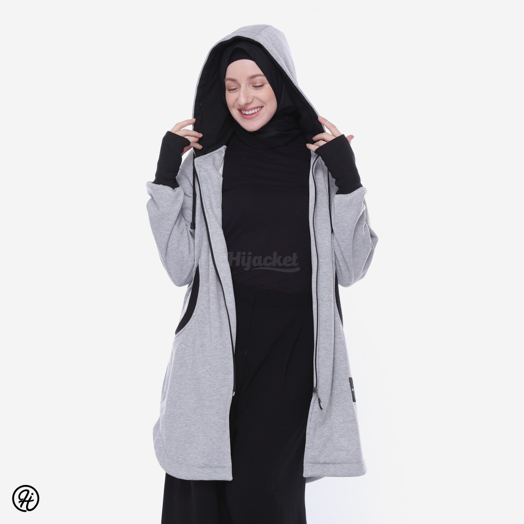 ⭐️BEBAS ONGKIR⭐️ HIJACKET ELEKTRA ORIGINAL JAKET WANITA JAKET MUSLIMAH HIJABER NO.1 DI INDONESIA-GREY (ABU)