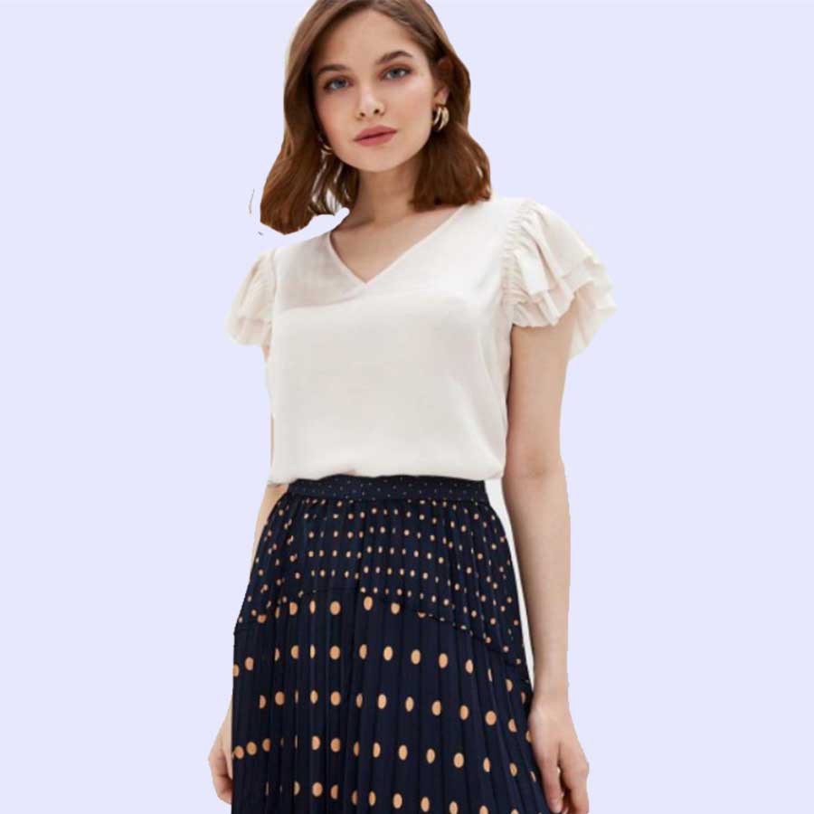 BANANAREPUBLIC FLUTTERSLEEVE BLOUSE-BREP15 IVORY