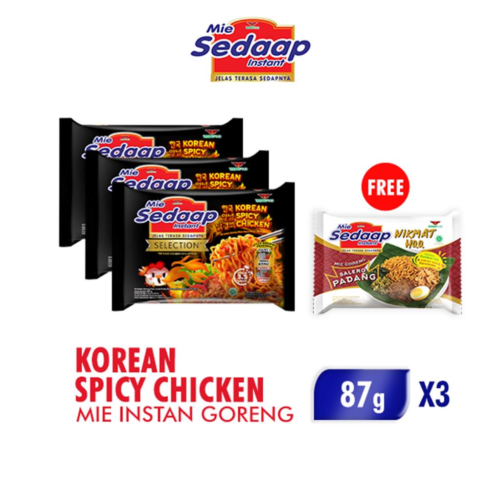 

[Buy 3 Get 1] Mie Sedaap Korean Spicy Chicken 87 Gr x 3 - Free Mie Sedaap Salero Padang