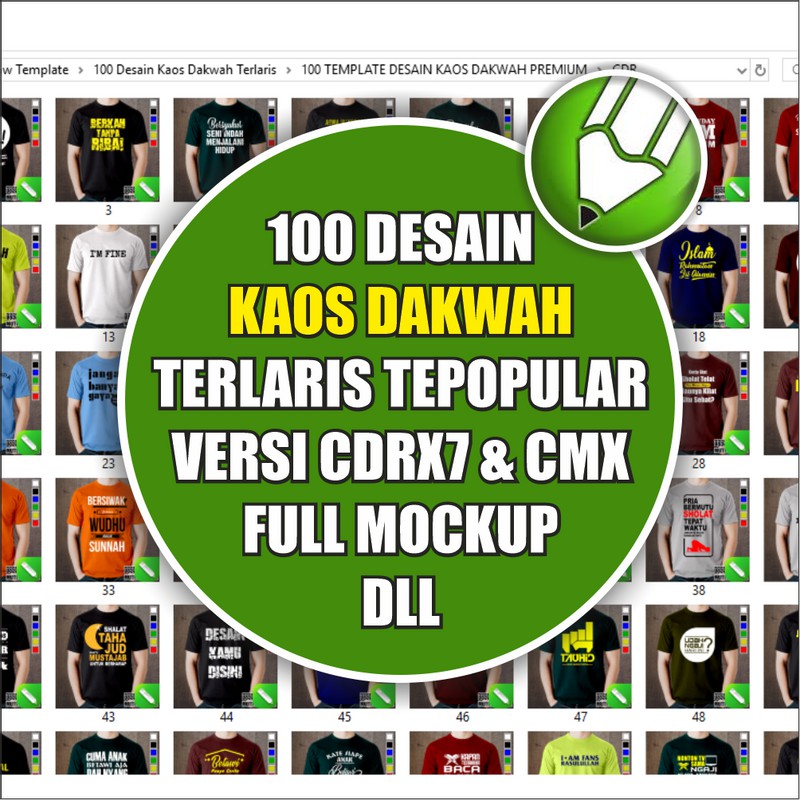 100 Desain Kaos Dakwah Terlaris - Coreldraw Template