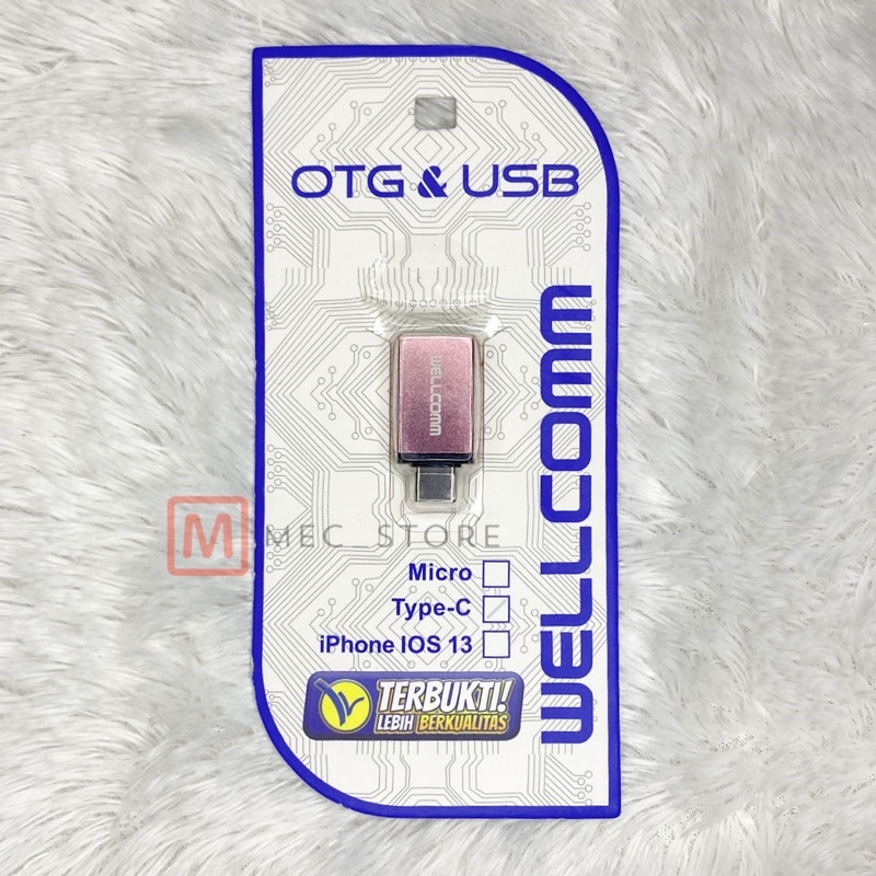 OTG USB TYPE C / TIPE C WELLCOMM FOR SAMSUNG , OPPO , XIAOMI , REDMI , VIVO , INFINIX