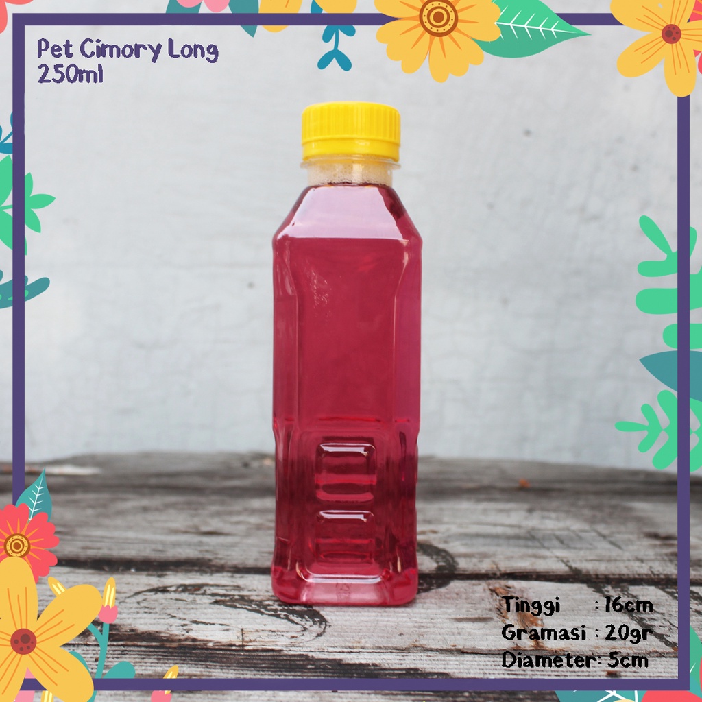 BOTOL PLASTIK CIMORY 250ML LN TINGGI KEMASAN KOPI JUS SUSU MADU JELLY PET FOODGRADE SARI BUAH