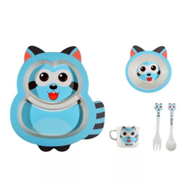 (Ganbaru) Set tempat makan anak lucu | baby feeding set food grade | set makan bayi MPASI BPA FREE