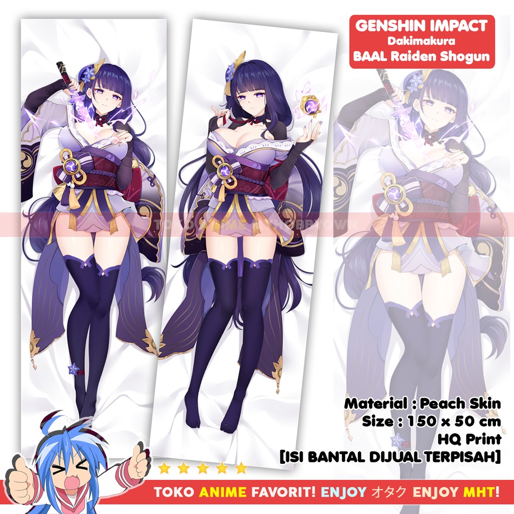 Sarung Bantal Anime Dakimakura Genshin Impact : Baal Raiden Shogun