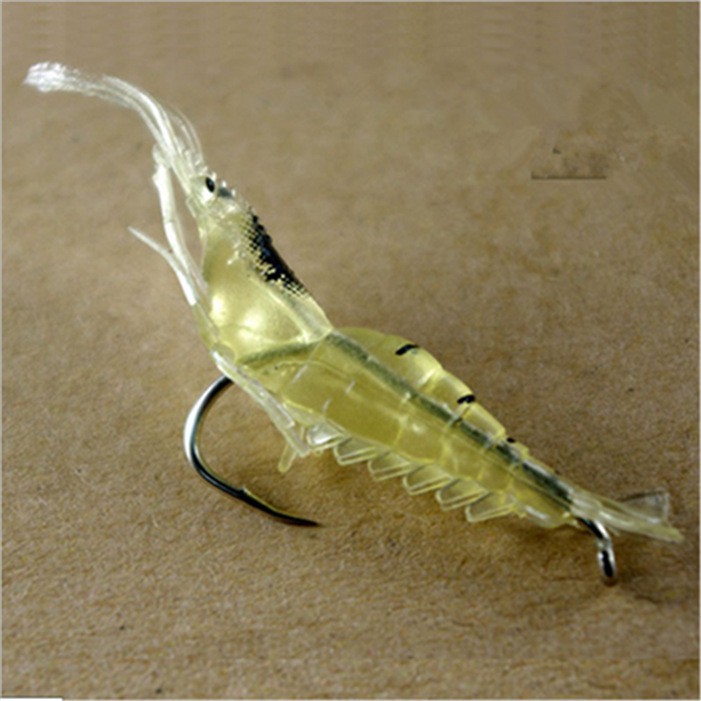 HENGJIA 5Pcs 4cm/1.5g Soft Shrimp Umpan Cumi Pancing Squid Fishing Lure Swimbait Bass Ikan Bait Kail