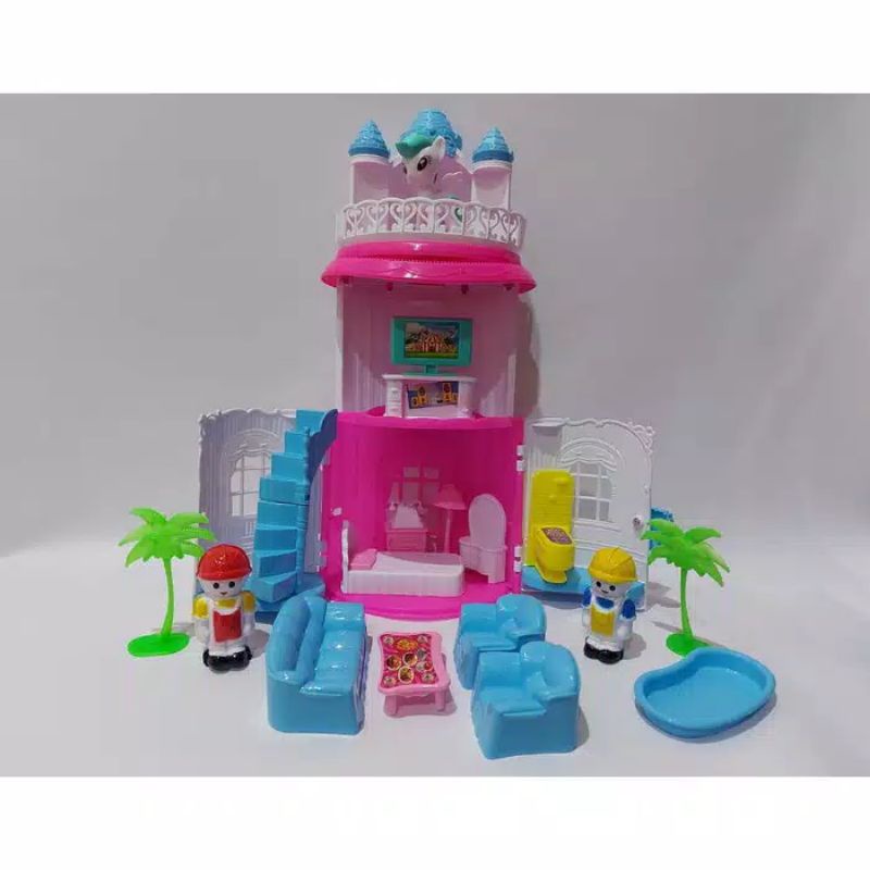Mainan DREAM CASTLE-Mainan anak Edukasi rumah rumahan istana kuda poni