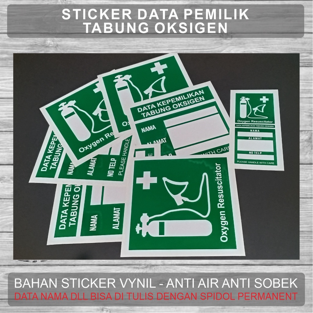 

TABUNG SEDANG OKSIGEN LABEL STICKER 1 SET 7pcs