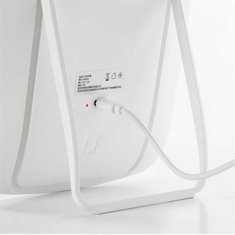 Paling Dicari ! Xiaomi Mijia Jordan&amp;Judy Cermin Makeup Mirror LED Light Recharge NV026