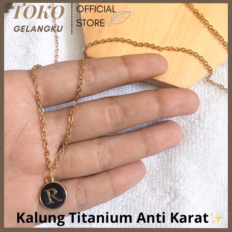 Kalung Inisial Titanium / Anti Karat dan Anti air / Kalung Tidak Pudar / Kalung Couple Initial Sahabat Pacar / kalung Lucu wanita pria / Kalung perempuan Laki laki / kalung hits kekinian abjad huruf initial