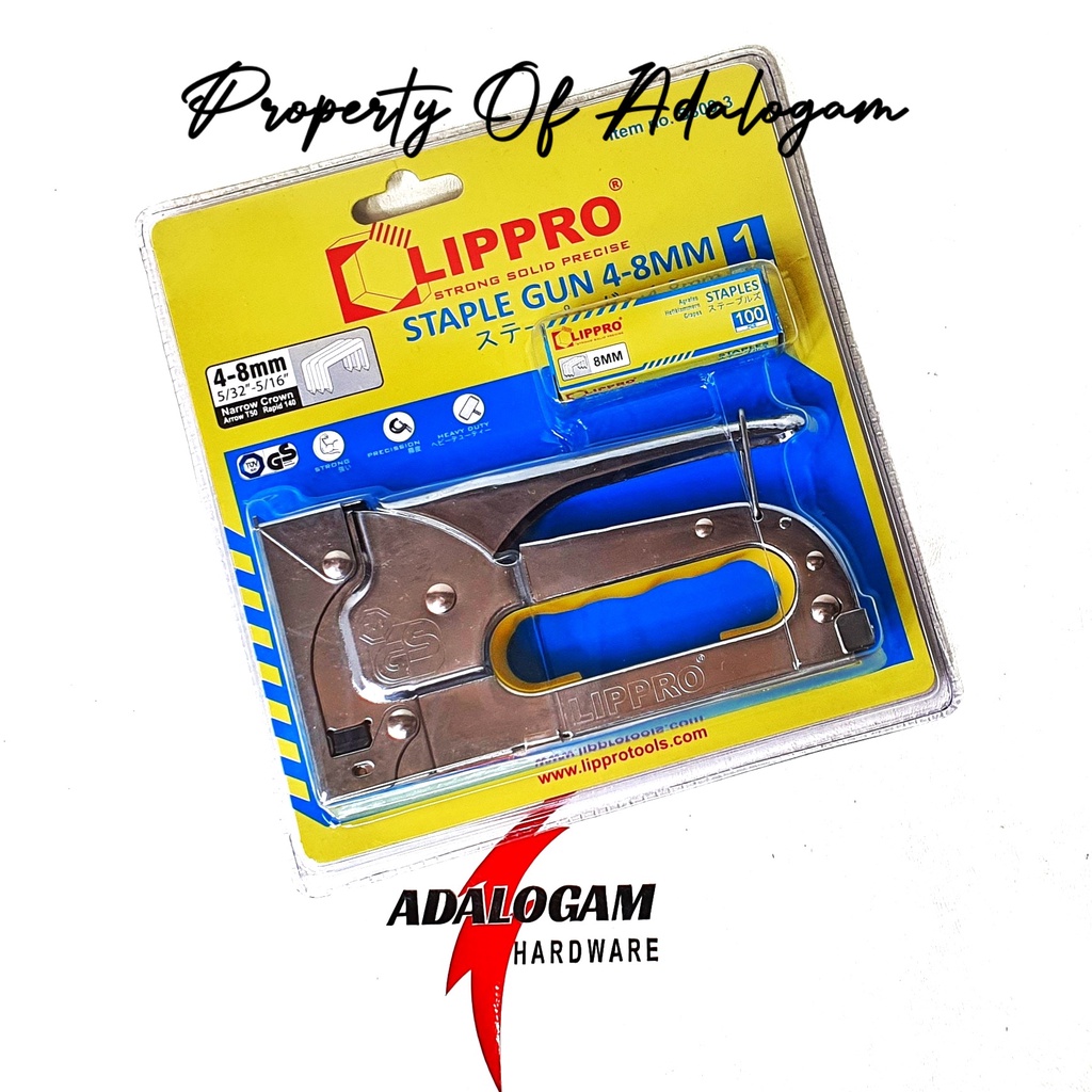 LIPPRO Staples Gun Tacker 4 - 8 MM Staple Jok Motor Hekter Manual