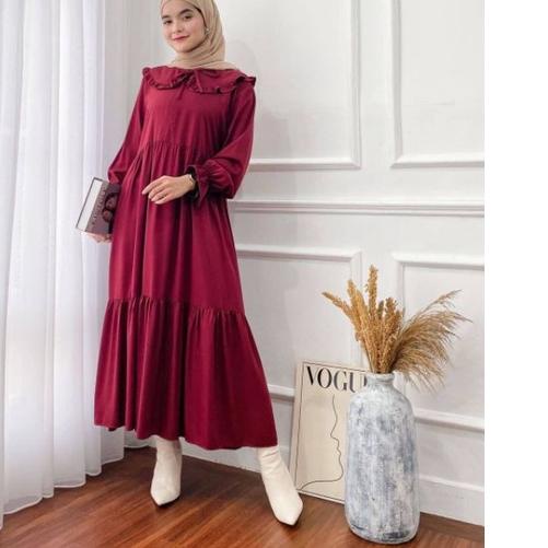 GAMIS MIDI DRESS GAMIS LEBARAN TERBARU JUMBO GAMIS KERAH
