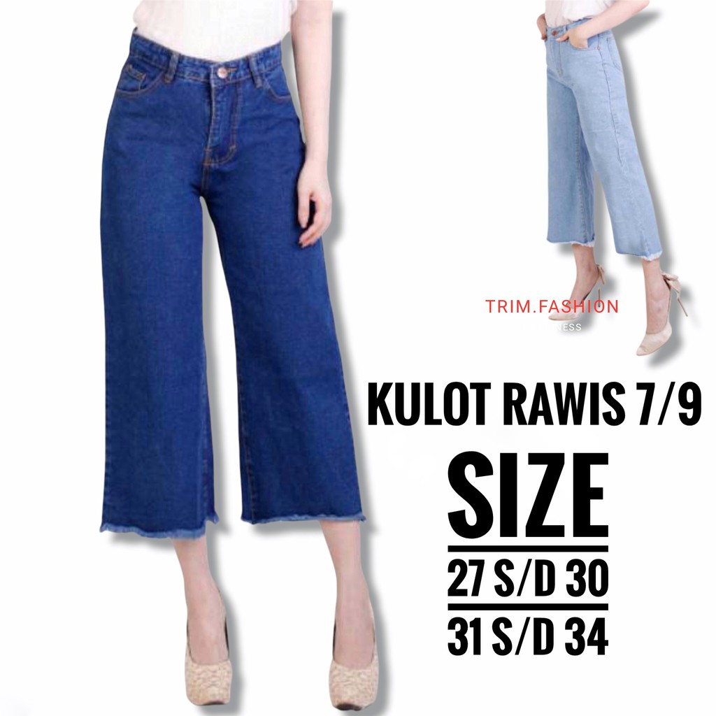 (Bisa COD) celana jeans kulot rawis 7/9 wanita / Kulot jeans / Celana kulot
