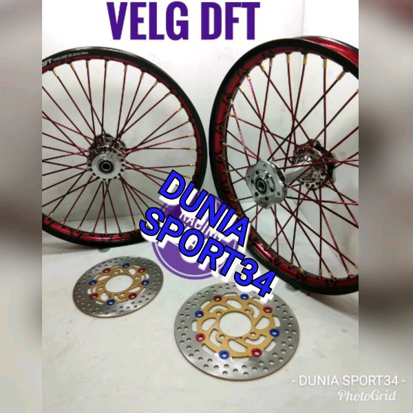 TOPPP paketan velg DFT thailand V-line tromol becak set jari-jari bonus cakram depan belakang