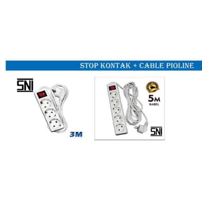 Sambungan Kabel StopKontak colokan terminal kuningan 3 meter/ 5 meter  2 lubang 3 lubang /4 lubang / 5 lubang SNI