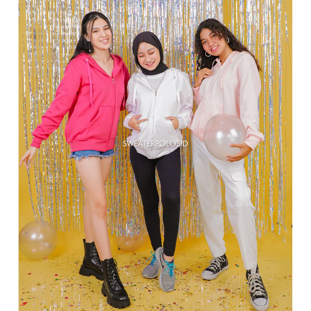 SWEATERPOLOSID  Hoodie Zipper Size M - XXL ( Pria & Wanita ) (Polos)-8