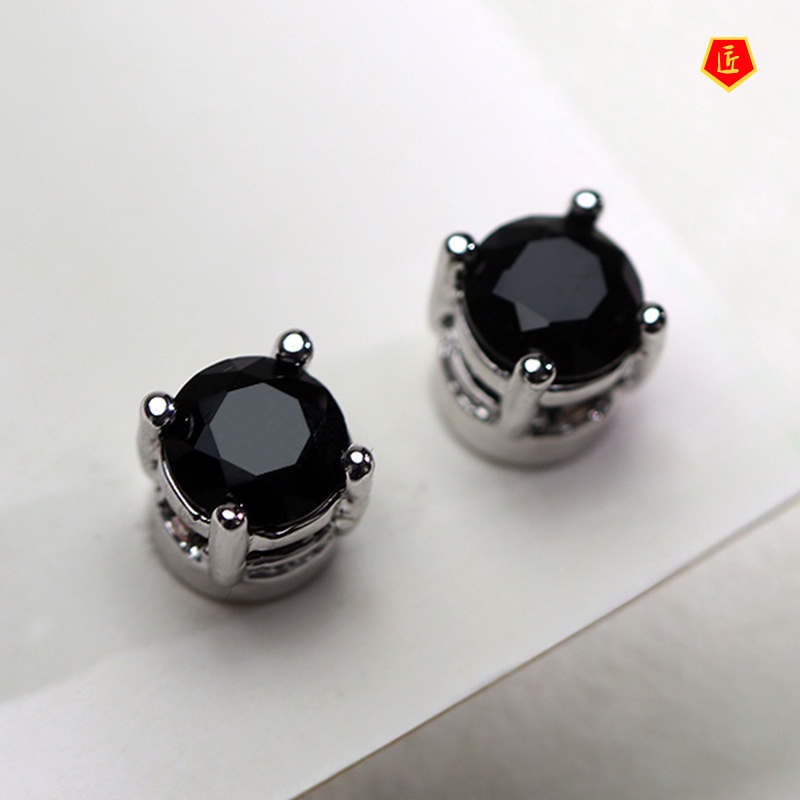 [Ready Stock]Fashion Multicolor Gem Magnet Ear Studs