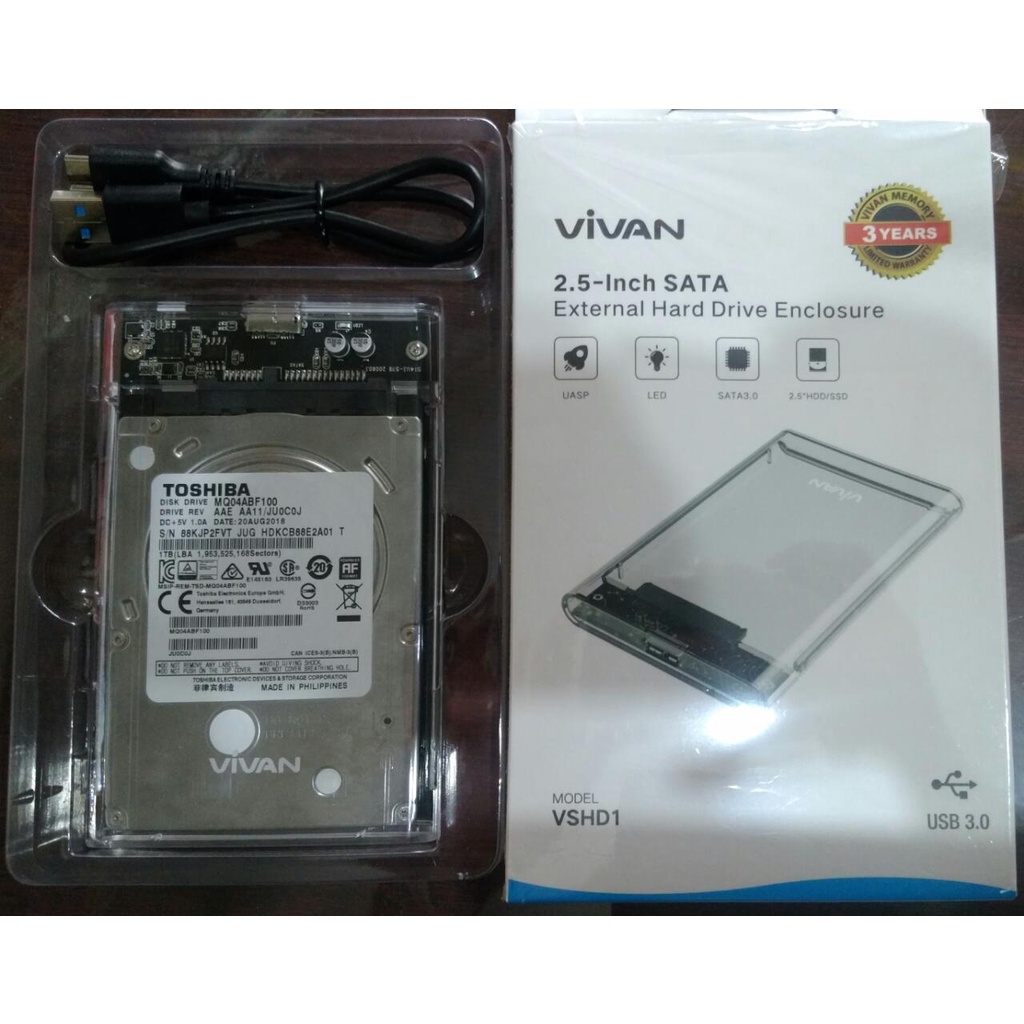 HDD Second 2.5" Toshiba 1Tb + Casing External HDD