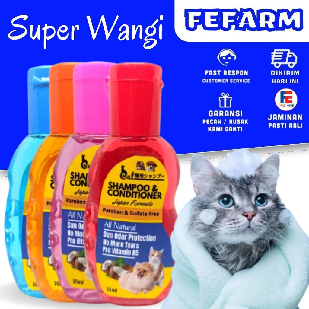 Shampoo &amp; Conditioner Kucing Anjing Gel Botol FEFARM