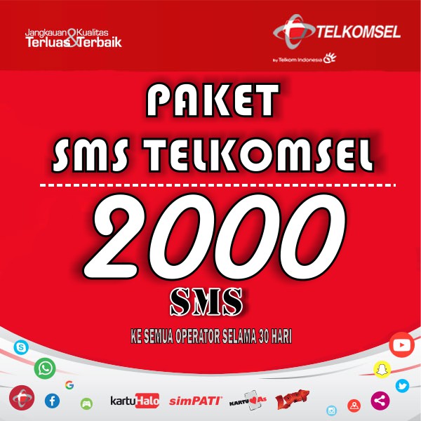 PAKET SMS TELKOMSEl 2000 SMS ALL OPERATOR