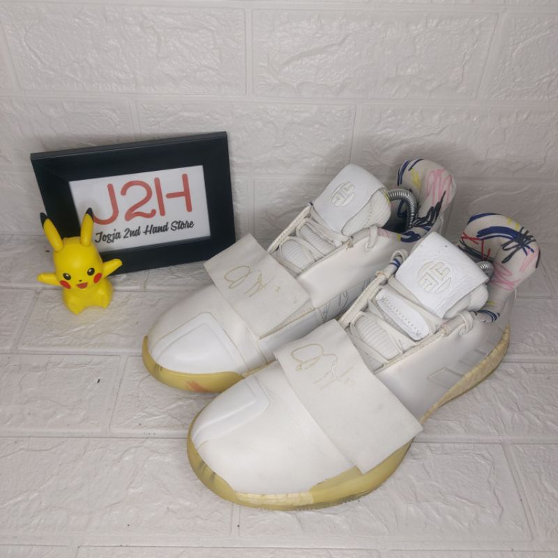 Sepatu Basket Adidas Harden Vol. 3 White Black Size 42 2/3 In Sole 27cm Made in China Warna Putih