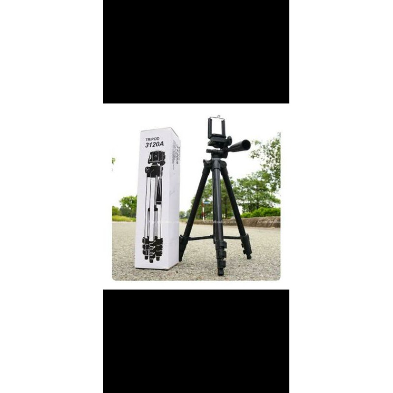 tripod 3120 panjang 1meter model weifeng plus holder U kualitas mantap full hitam murah