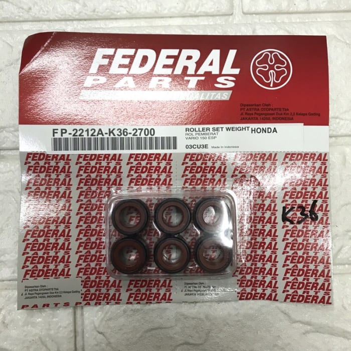 Roller Set K36 15 Gram - Vario 150 Esp Asli Federal FP-2212A-K36-2700