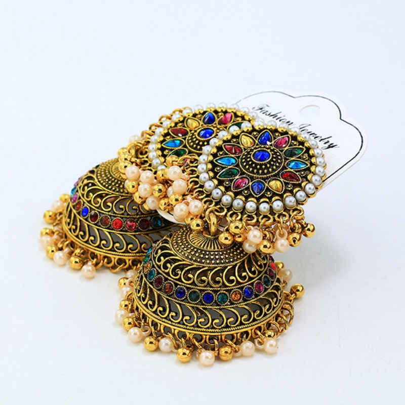 SIY  Bohemian Jhumki Earrings for Indian Women Wedding Party Wear Ethnic Jewelry