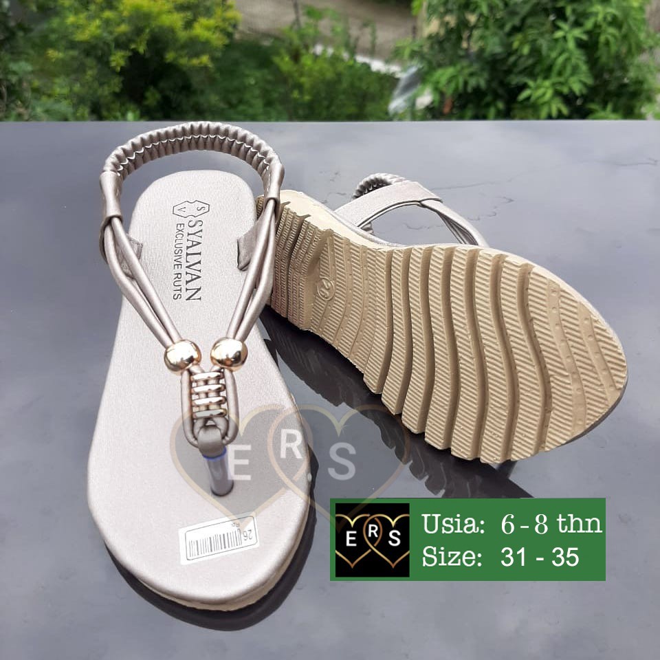 TOKOERS SDP10 Sepatu Sandal Anak Perempuan Umur 6 7 8 9 tahun - Motif Spiral